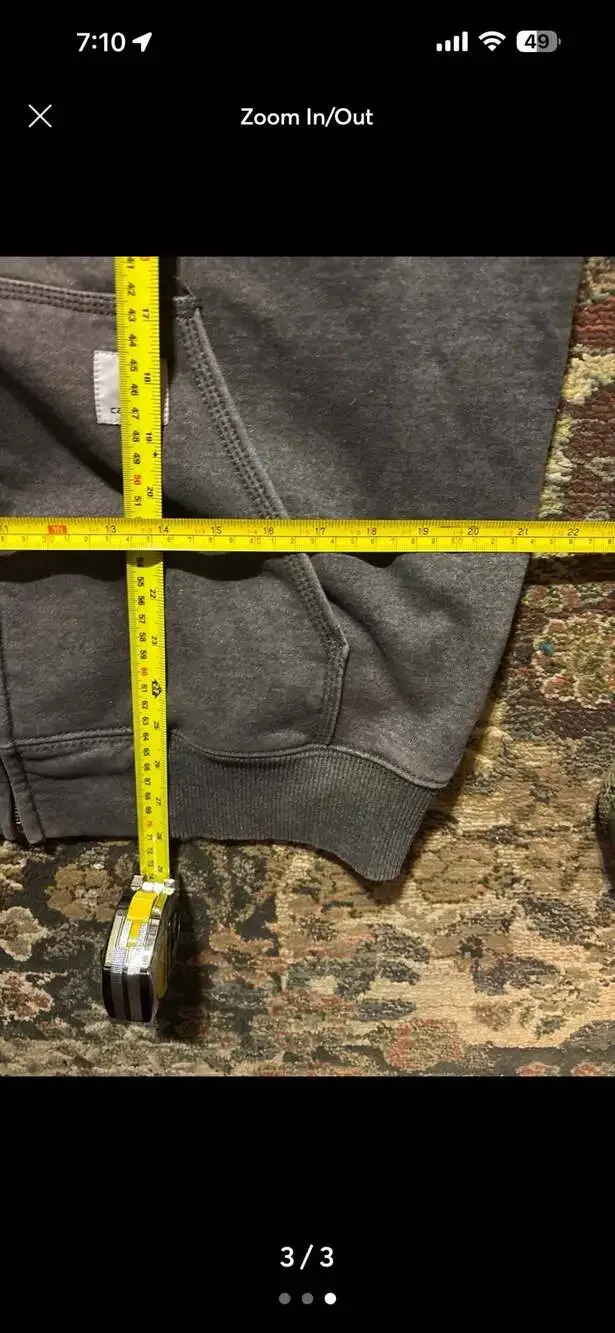 Carhartt K122 Midweight Hooded Zip-Front Sweatshirt Charcoal Heather Size L - Picture 3 of 4